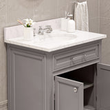 Water Creation | 30 Inch Cashmere Grey Single Sink Bathroom Vanity With Faucet From The Derby Collection | DE30CW01CG-000BX0901