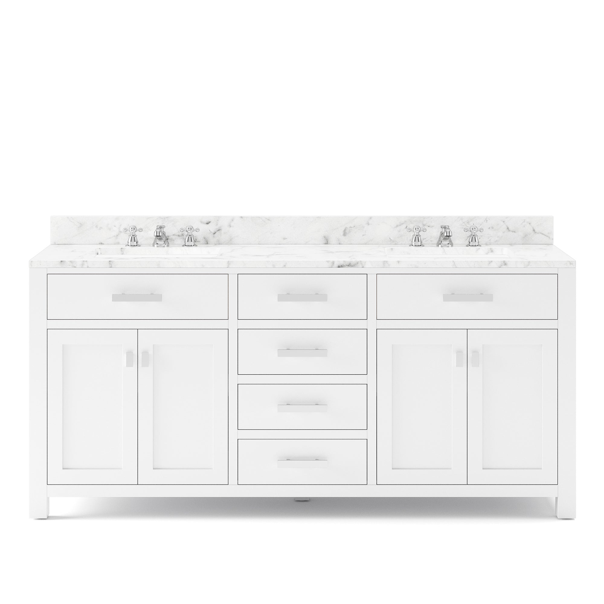 Water Creation | 72 Inch Pure White Double Sink Bathroom Vanity From The Madison Collection | MS72CW01PW-000000000