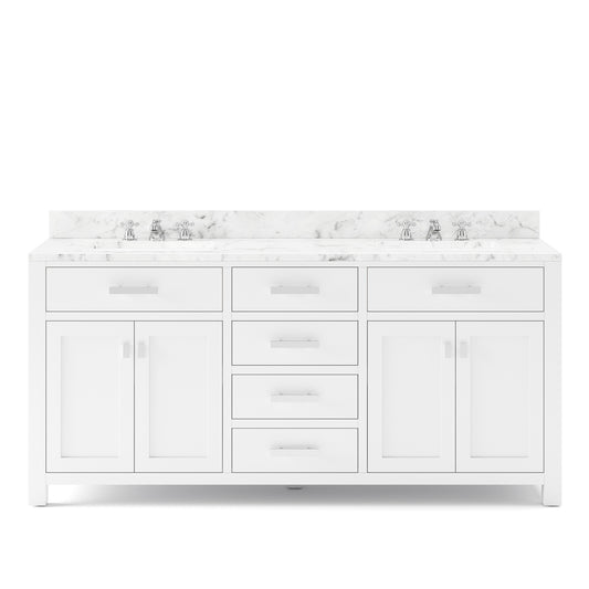 Water Creation | 72 Inch Pure White Double Sink Bathroom Vanity From The Madison Collection | MS72CW01PW-000000000