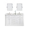 Water Creation | 60" Palace Collection Quartz Carrara Pure White Bathroom Vanity Set With Hardware And F2-0012 Faucets, Mirror in Polished Nickel (PVD) Finish | PA60QZ05PW-E18TL1205