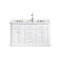 Water Creation | 60" Palace Collection Quartz Carrara Pure White Bathroom Vanity Set With Hardware And F2-0009 Faucets in Polished Nickel (PVD) Finish | PA60QZ05PW-000BX0905