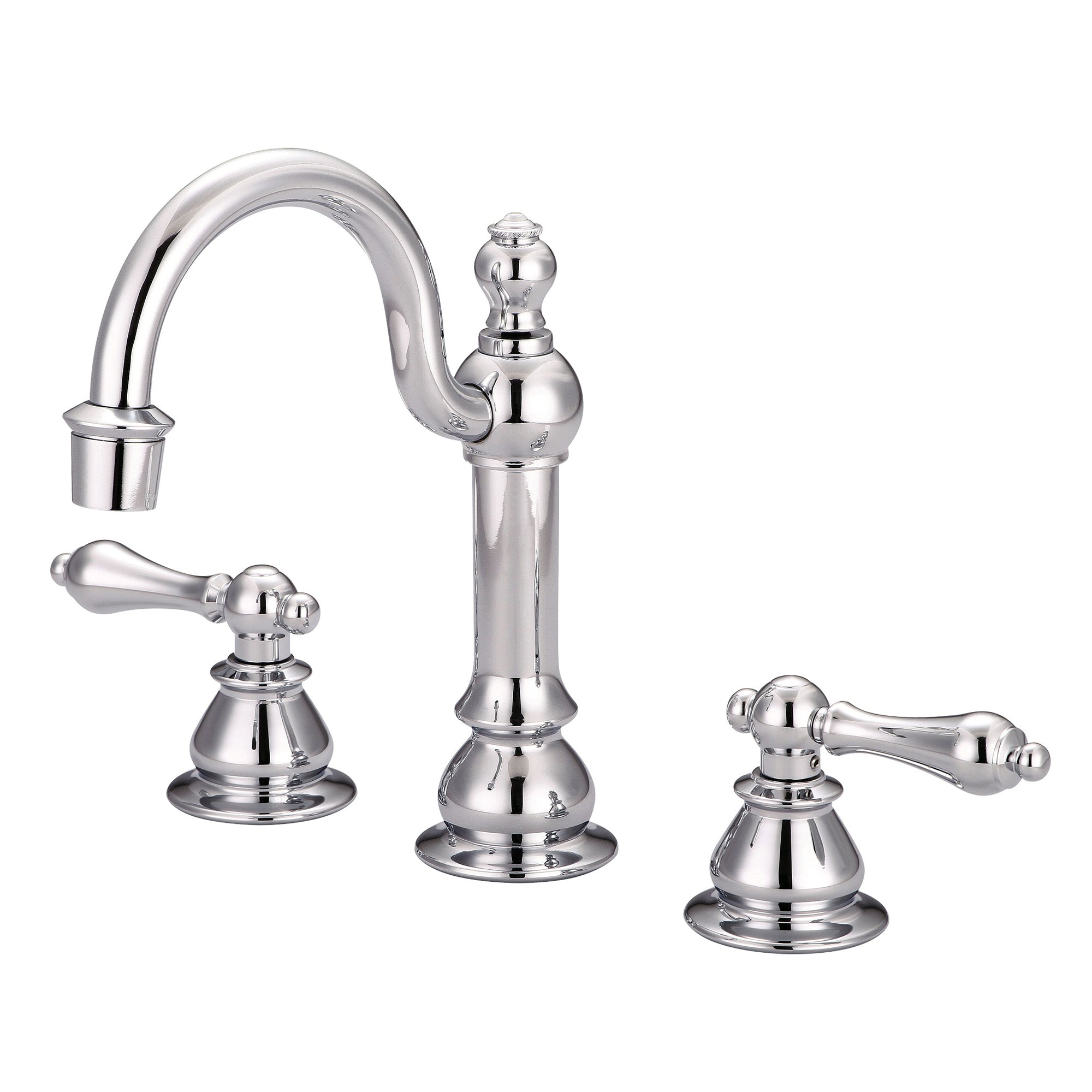 Water Creation | American 20th Century Classic Widespread Lavatory F2-0012 Faucets With Pop-Up Drain in Chrome Finish With Metal Lever Handles | F2-0012-01-AL