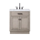 Water Creation | Chestnut 30 In. Single Sink Carrara White Marble Countertop Vanity In Grey Oak | CH30CW03GK-000000000