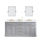 Water Creation | 72" Palace Collection Quartz Carrara Cashmere Grey Bathroom Vanity Set With Hardware And F2-0013 Faucets in Satin Gold Finish And Only Mirrors in Chrome Finish | PA72QZ06CG-E18FX1306