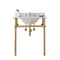 Water Creation | Embassy 30 Inch Wide Single Wash Stand, P-Trap, Counter Top with Basin, and F2-0013 Faucet included in Satin Gold Finish | EB30D-0613