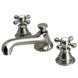 Water Creation | American 20th Century Classic Widespread Lavatory F2-0009 Faucets With Pop-Up Drain in Brushed Nickel Finish With Metal Cross Handles, Hot And Cold Labels Included | F2-0009-02-BX
