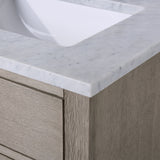 Water Creation | Chestnut 60 In. Double Sink Carrara White Marble Countertop Vanity In Grey Oak with Mirrors | CH60CW03GK-R21000000