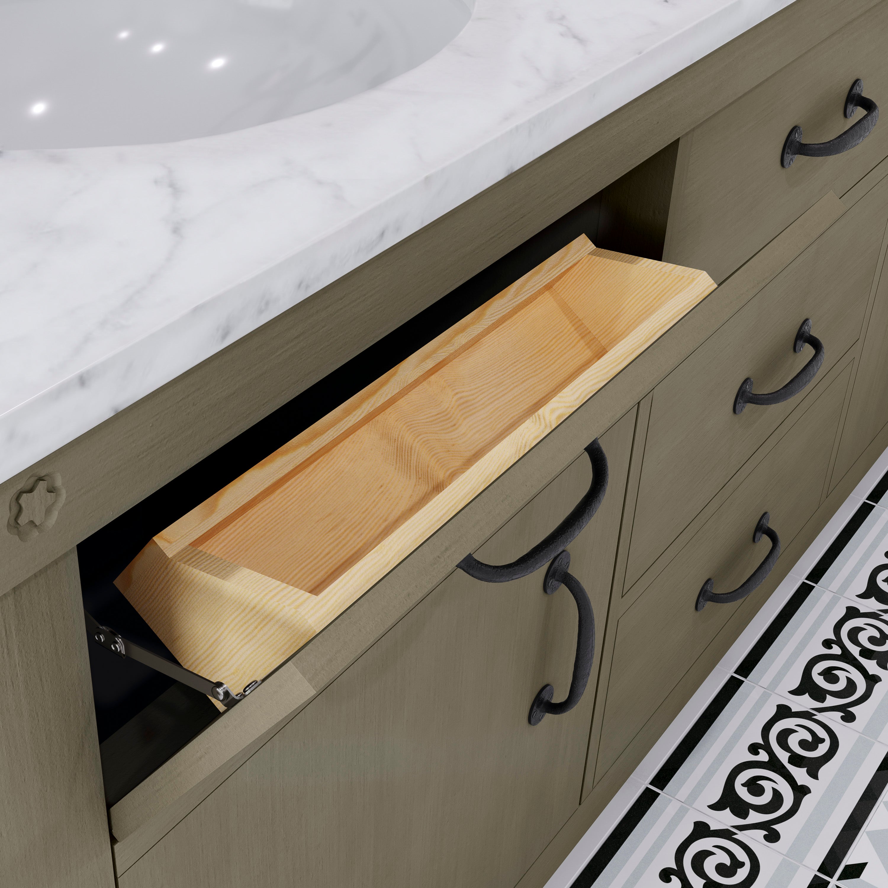 Water Creation | 72 Inch Grizzle Grey Double Sink Bathroom Vanity With Carrara White Marble Counter Top From The ABERDEEN Collection | AB72CW03GG-000000000