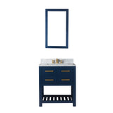 Water Creation | 30 Inch Monarch Blue Single Sink Bathroom Vanity With Mirror From The Madalyn Collection | MA30CW06MB-R21000000