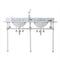 Water Creation | Empire 60 Inch Wide Double Wash Stand, P-Trap, and Counter Top with Basin included in Chrome Finish | EP60C-0100