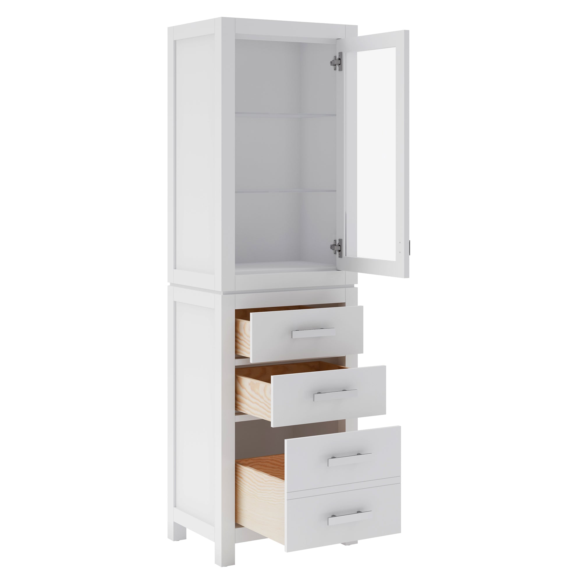 Water Creation | Madison Collection Linen Cabinet In White | MADISON-LC-W