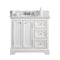 Water Creation | 36 Inch Wide Pure White Single Sink Carrara Marble Bathroom Vanity From The Derby Collection | DE36CW01PW-000000000