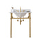 Water Creation | Embassy 30 Inch Wide Single Wash Stand, P-Trap, Counter Top with Basin, and F2-0012 Faucet included in Satin Gold Finish | EB30D-0612