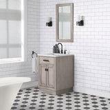 Water Creation | Chestnut 24 In. Single Sink Carrara White Marble Countertop Vanity In Grey Oak | CH24CW03GK-000000000