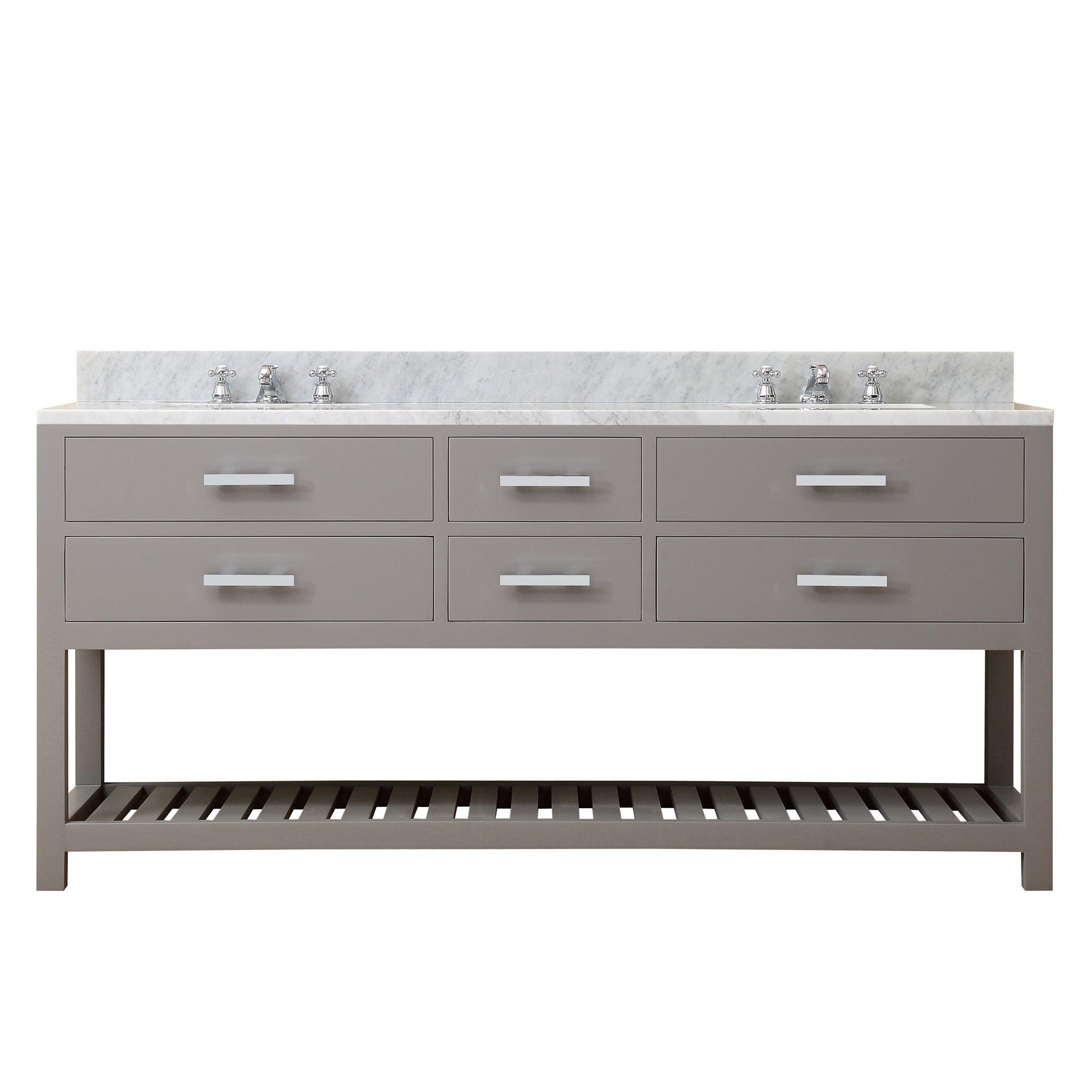 Water Creation | 72 Inch Cashmere Grey Double Sink Bathroom Vanity With Faucet From The Madalyn Collection | MA72CW01CG-000BX0901