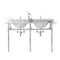 Water Creation | Embassy 60 Inch Wide Double Wash Stand, P-Trap, Counter Top with Basin, and F2-0012 Faucet included in Chrome Finish | EB60D-0112