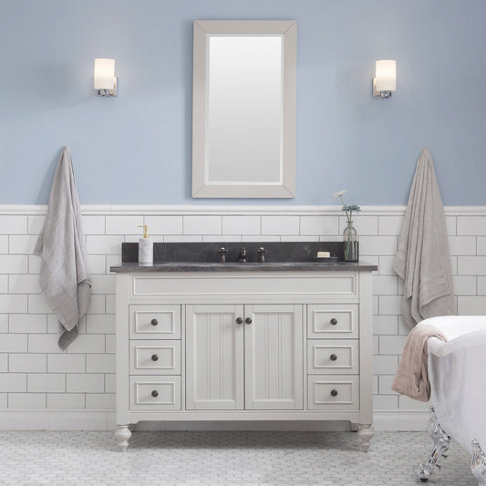 Water Creation | Potenza 48" Bathroom Vanity in Earl Grey with Blue Limestone Top with Faucet | PO48BL03EG-000BX0903