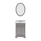 Water Creation | 24 Inch Cashmere Grey Single Sink Bathroom Vanity With Matching Framed Mirror From The Derby Collection | DE24CW01CG-O21000000