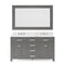 Water Creation | 60 Inch Cashmere Grey Double Sink Bathroom Vanity With Matching Framed Mirror And Faucet From The Madison Collection | MS60CW01CG-R60BX0901