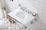 Water Creation | Empire 30 Inch Wide Single Wash Stand, P-Trap, Counter Top with Basin, and F2-0012 Faucet included in Chrome Finish | EP30D-0112