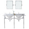 Water Creation | Embassy 60 Inch Wide Double Wash Stand, P-Trap, Counter Top with Basin, F2-0012 Faucet and Mirror included in Chrome Finish | EB60E-0112