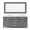 Water Creation | 72 Inch Cashmere Grey Double Sink Bathroom Vanity With Matching Framed Mirror And Faucet From The Madison Collection | MS72CW01CG-R72BX0901