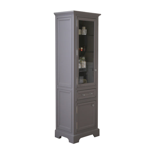 Water Creation | Derby Collection Linen Cabinet In Cashmere Grey | DERBY-LC-G