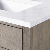 Water Creation | Chestnut 72 In. Double Sink Carrara White Marble Countertop Vanity In Grey Oak | CH72CW03GK-000000000