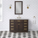 Water Creation | Chestnut 48 In. Single Sink Carrara White Marble Countertop Vanity In Brown Oak with Mirror | CH48CW06BK-R21000000