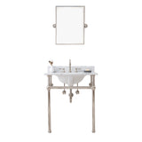 Water Creation | Embassy 30 Inch Wide Single Wash Stand, P-Trap, Counter Top with Basin, F2-0012 Faucet and Mirror included in Polished Nickel (PVD) Finish | EB30E-0512