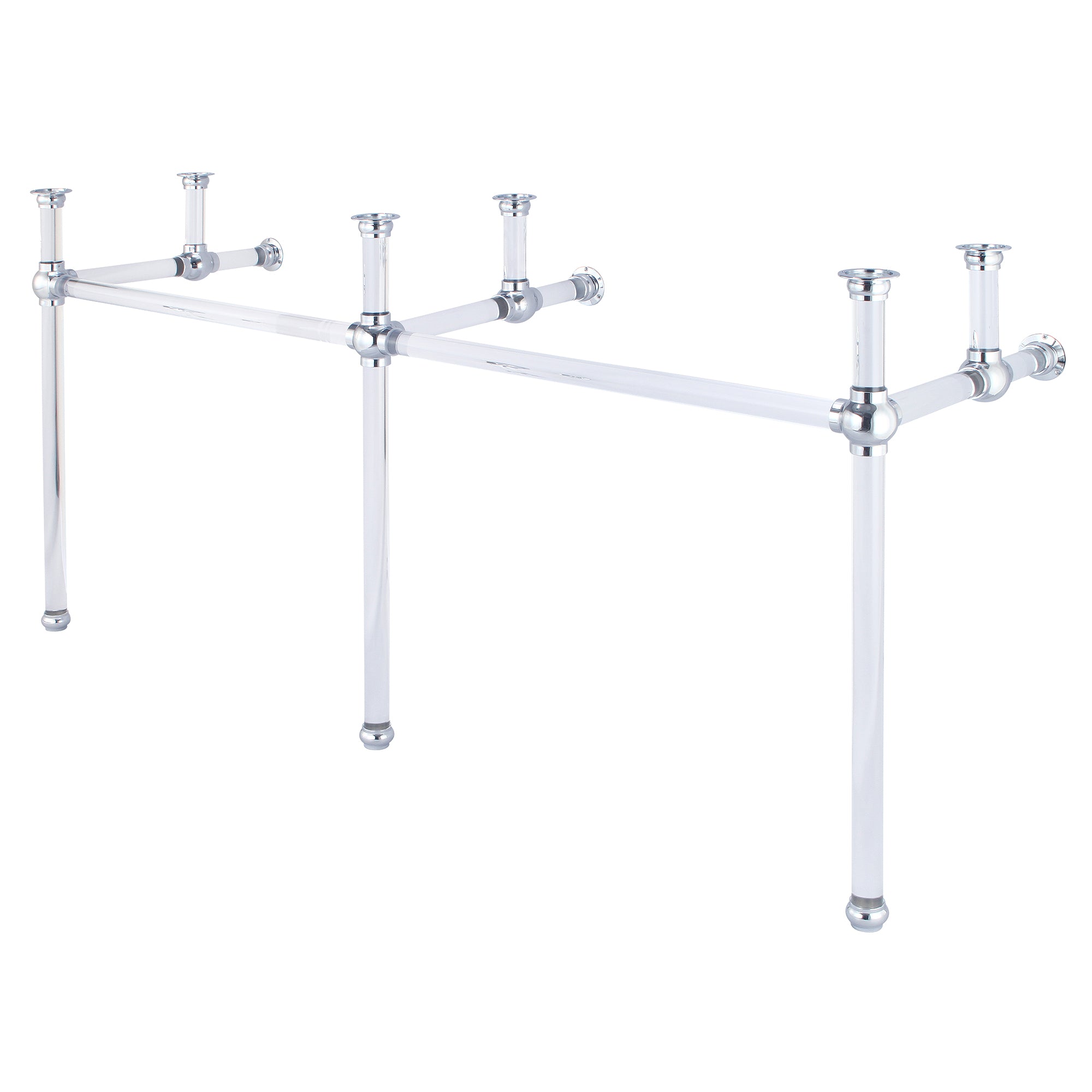 Water Creation | Empire 72 Inch Wide Double Wash Stand and P-Trap included in Chrome Finish | EP72B-0100