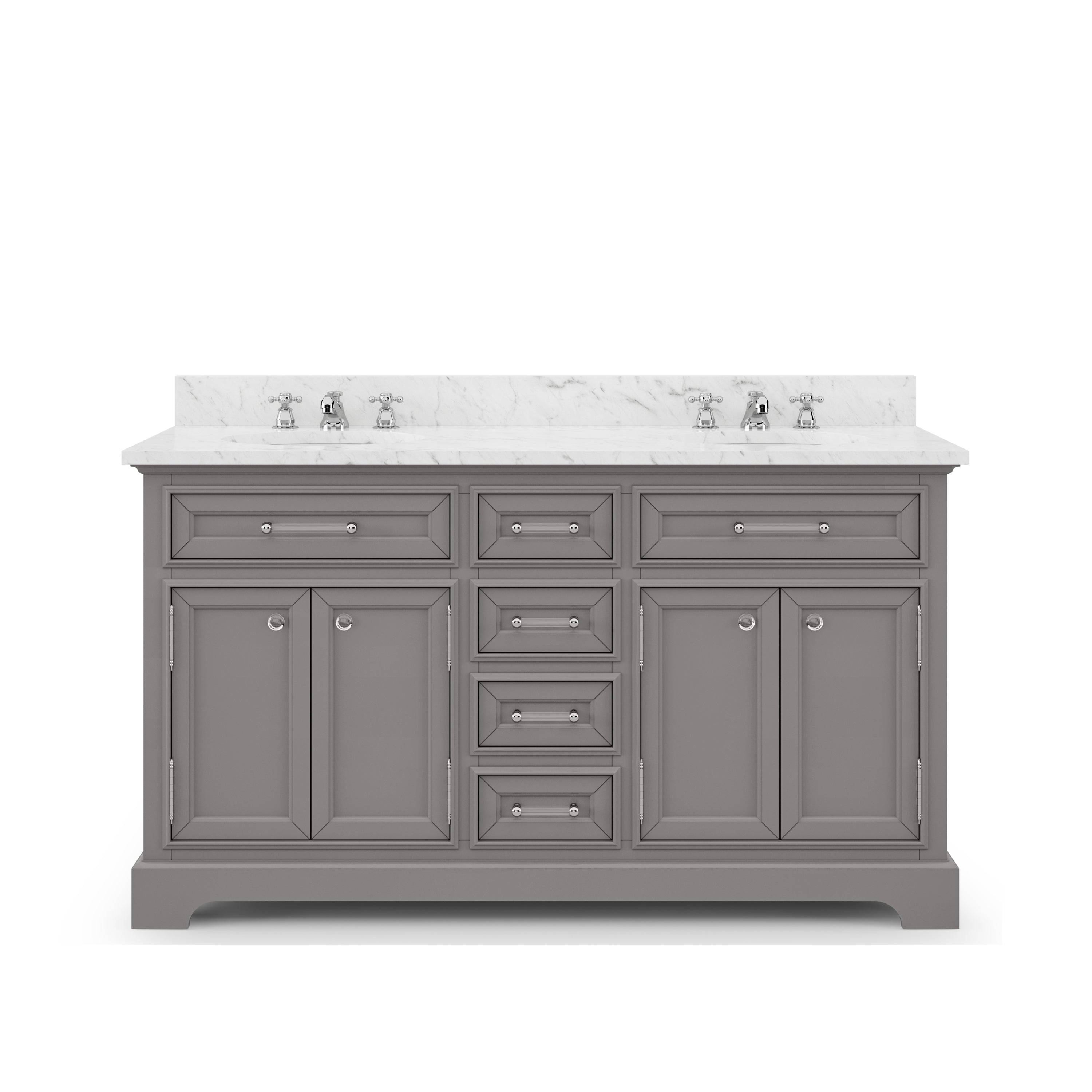 Water Creation | 60 Inch Cashmere Grey Double Sink Bathroom Vanity From The Derby Collection | DE60CW01CG-000000000