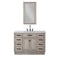 Water Creation | Chestnut 48 In. Single Sink Carrara White Marble Countertop Vanity In Grey Oak with Grooseneck Faucet and Mirror | CH48CW03GK-R21BL1403