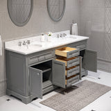 Water Creation | 72 Inch Cashmere Grey Double Sink Bathroom Vanity With Faucet From The Derby Collection | DE72CW01CG-000BX0901