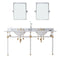 Water Creation | Empire 72 Inch Wide Double Wash Stand, P-Trap, Counter Top with Basin, F2-0013 Faucet and Mirror included in Satin Gold Finish | EP72E-0613