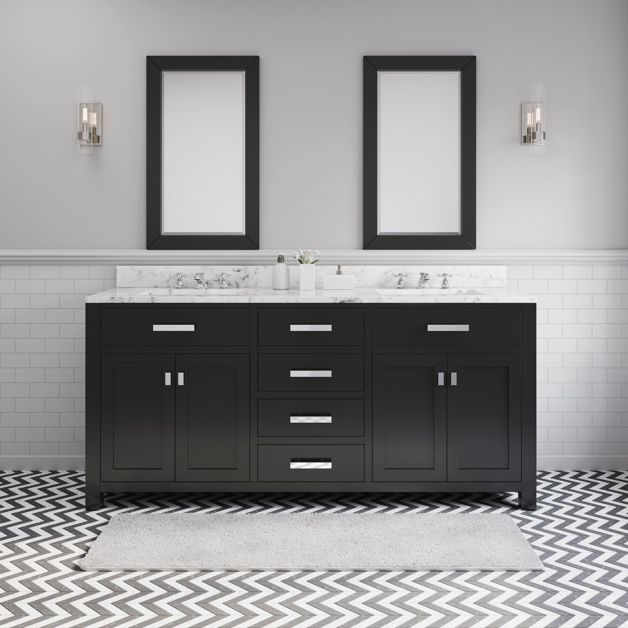 Water Creation | 72 Inch Espresso Double Sink Bathroom Vanity With Faucet From The Madison Collection | MS72CW01ES-000BX0901