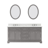 Water Creation | 72 Inch Cashmere Grey Double Sink Bathroom Vanity With Matching Framed Mirrors From The Derby Collection | DE72CW01CG-O24000000