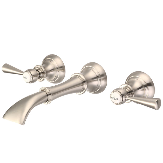 Water Creation | Water Creation Waterfall Style Wall-mounted Lavatory Faucet in Brushed Nickel Finish | F4-0004-02-TL