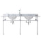 Water Creation | Empire 72 Inch Wide Double Wash Stand, P-Trap, Counter Top with Basin, and F2-0013 Faucet included in Chrome Finish | EP72D-0113