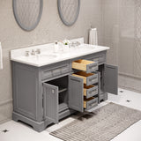 Water Creation | 60 Inch Cashmere Grey Double Sink Bathroom Vanity From The Derby Collection | DE60CW01CG-000000000