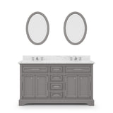 Water Creation | 60 Inch Cashmere Grey Double Sink Bathroom Vanity With Matching Framed Mirrors From The Derby Collection | DE60CW01CG-O21000000