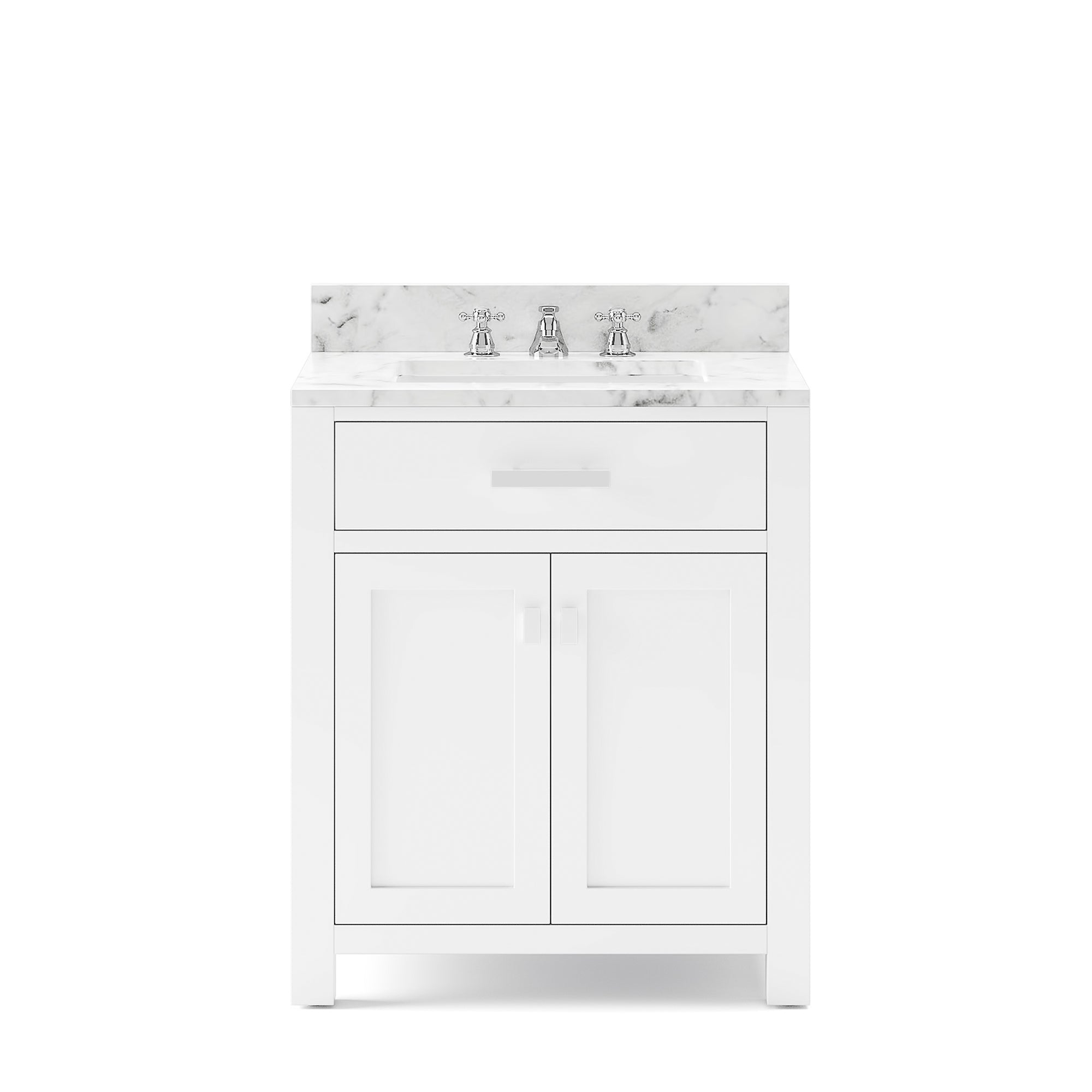 Water Creation | 30 Inch Pure White Single Sink Bathroom Vanity From The Madison Collection | MS30CW01PW-000000000