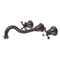 Water Creation | Elegant Spout Wall Mount Vessel/Lavatory Faucets in Oil-rubbed Bronze Finish Finish With Metal Lever Handles, Hot And Cold Labels Included | F4-0001-03-BX