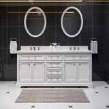 Water Creation | 72 Inch Pure White Double Sink Bathroom Vanity With Matching Framed Mirrors From The Derby Collection | DE72CW01PW-O24000000