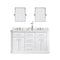 Water Creation | 60" Palace Collection Quartz Carrara Pure White Bathroom Vanity Set With Hardware And F2-0013 Faucets, Mirror in Chrome Finish | PA60QZ01PW-E18FX1301