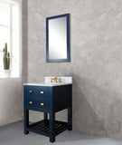 Water Creation | 24 Inch Monarch Blue Single Sink Bathroom Vanity With F2-0013 Satin Gold Faucet From The Madalyn Collection | MA24CW06MB-000FX1306