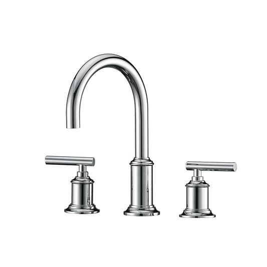 Water Creation | Water Creation Modern Gooseneck Spout Widespread Faucet F2-0014 in Triple Plated Chrome  | F2-0014-01-BL