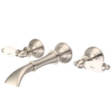 Water Creation | Water Creation Waterfall Style Wall-mounted Lavatory Faucet in Brushed Nickel Finish | F4-0004-02-CL