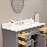Water Creation | 48 Inch Cashmere Grey Single Sink Bathroom Vanity With Matching Framed Mirror From The Derby Collection | DE48CW01CG-O24000000
