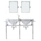 Water Creation | Embassy 60 Inch Wide Double Wash Stand, P-Trap, Counter Top with Basin, F2-0009 Faucet and Mirror included in Chrome Finish | EB60E-0109